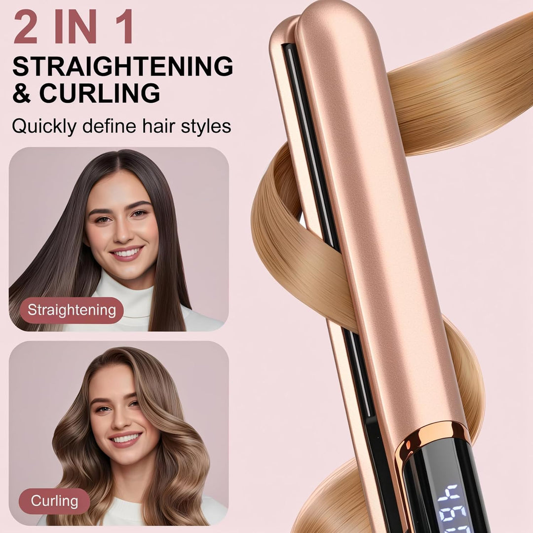 Plancha de pelo con placas flotantes para obtener un cabello más br...