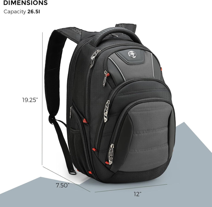 Mochila de diseño Swissdigital Circuit para hombres, Negro\/Gris