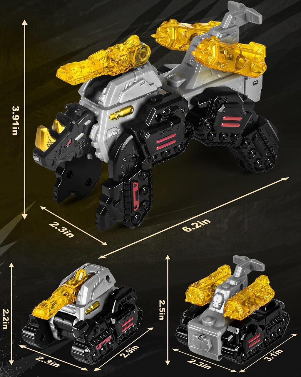 Juguete de automóvil de dinosaurio transformador de colisión, 2 autos magnéticos que se transforman en juguetes de dinosaurio, juguete de robot de dinosaurio para niños, juguetes de regalo