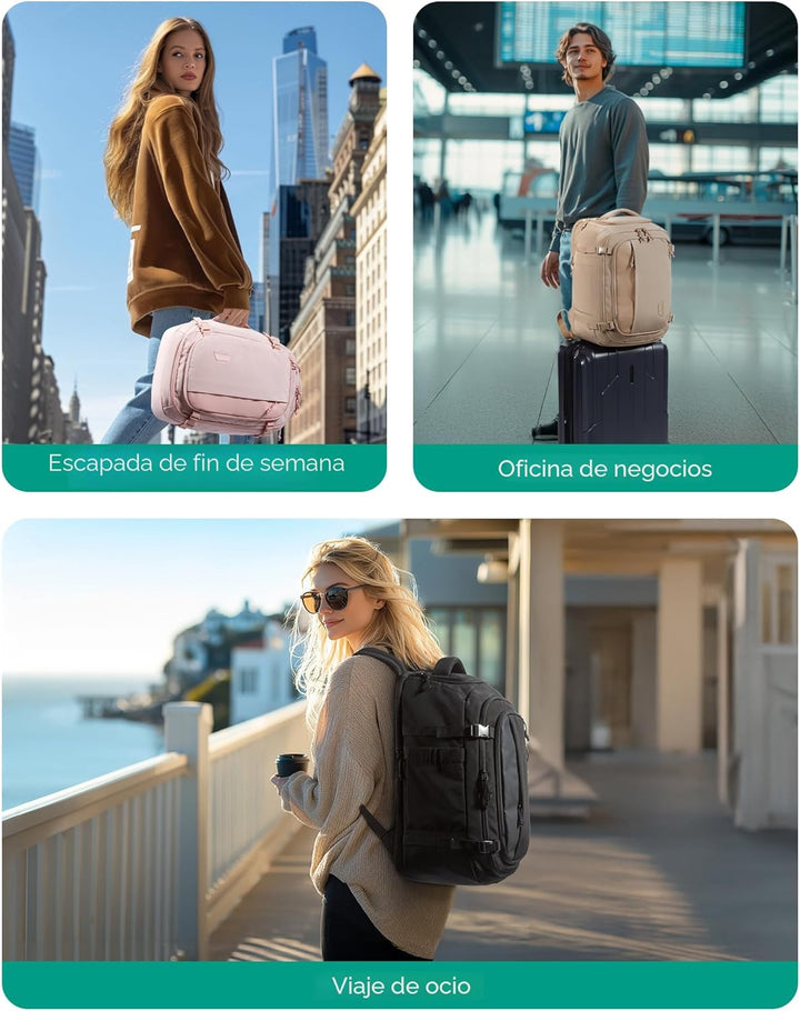 BAGSMART - Mochila de viaje para universidad con mochila para compu...