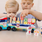 Melissa & Doug Camión de Bloques de Madera ABC de la Patrulla Canina (33 piezas)