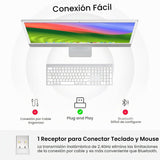 Combo de teclado y mouse inalámbricos recargables, juego de teclado...