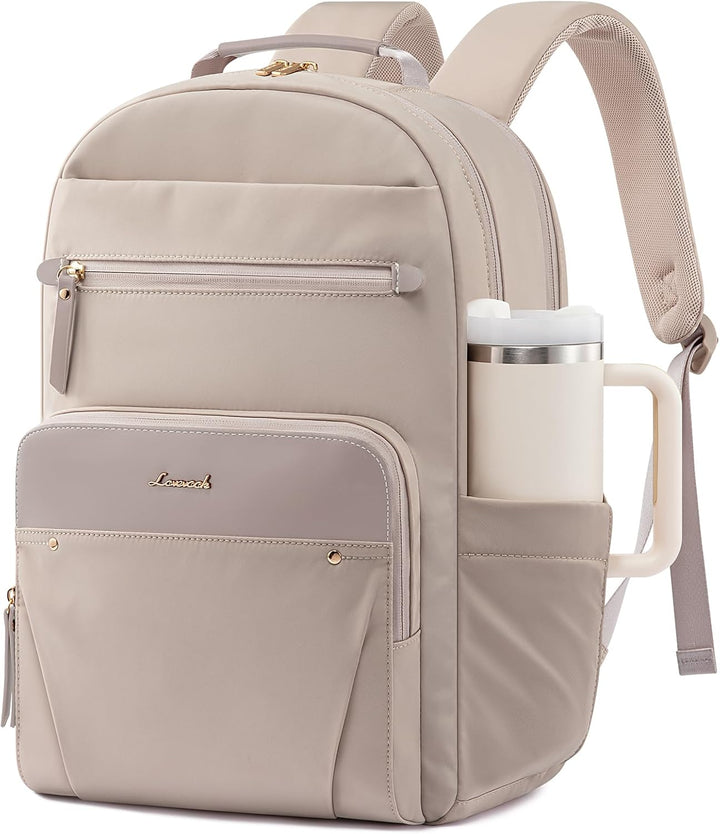 LOVEVOOK Mochila para laptop para mujer con ribete de cuero y bolsi...