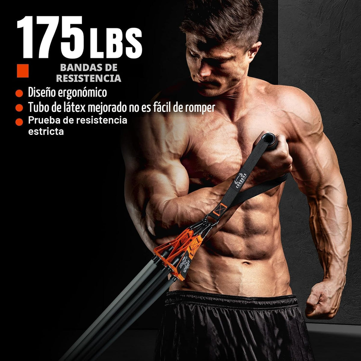 Bandas de Resistencia con Asas, Bandas de 175 lb para Entrenamiento