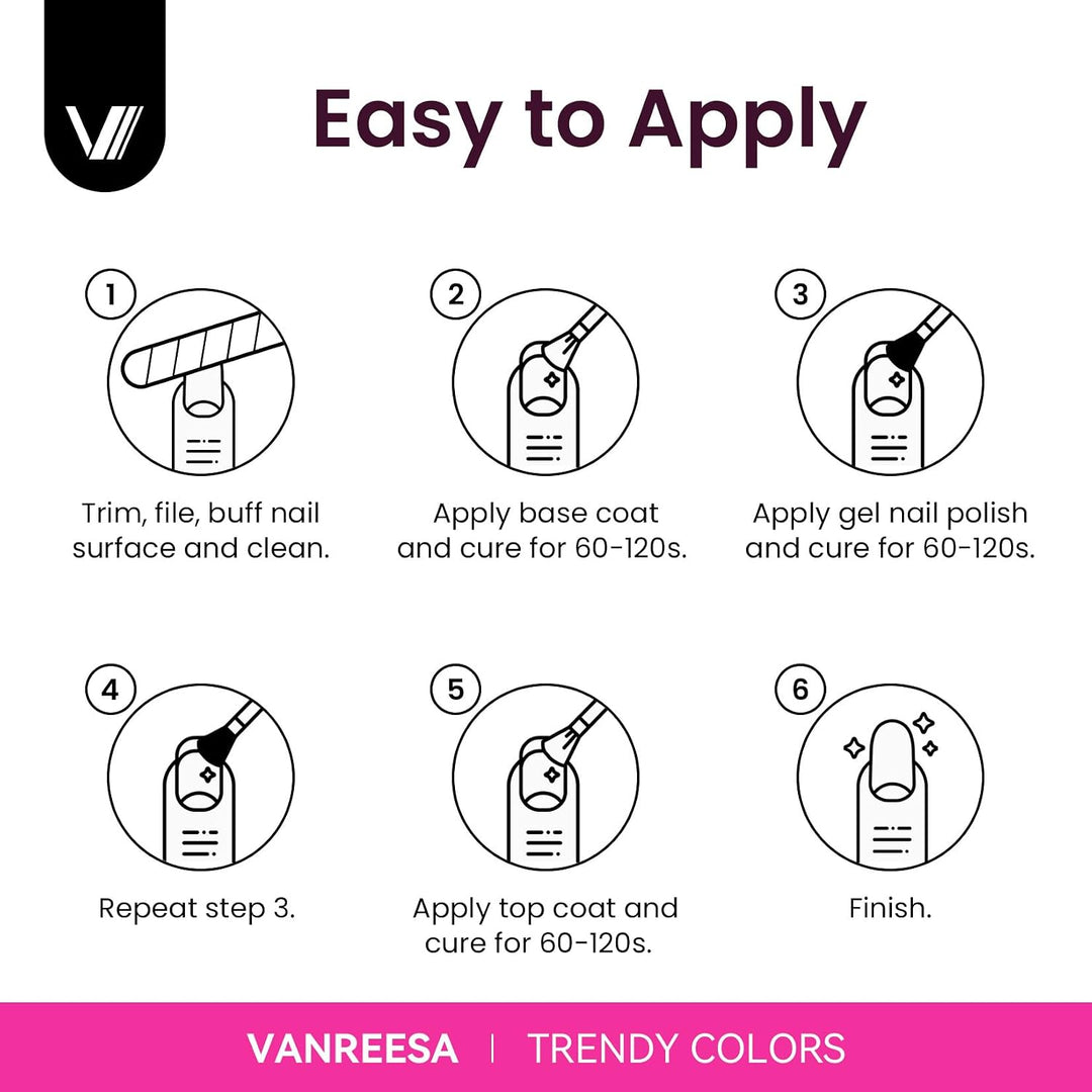 VANREESA Kit de esmalte de uñas de gel con luz UV, 53 piezas, juego...