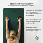 Esterilla de yoga premium – Agarre de poliuretano antideslizante activado por el sudor I Base de goma natural I 0.157 in para yoga, pilates y entrenamientos