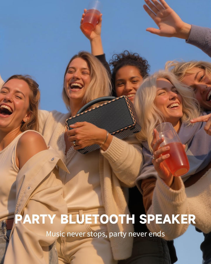DINDIN Altavoz Bluetooth portátil: 80 W (pico), tiempo de reproducc...