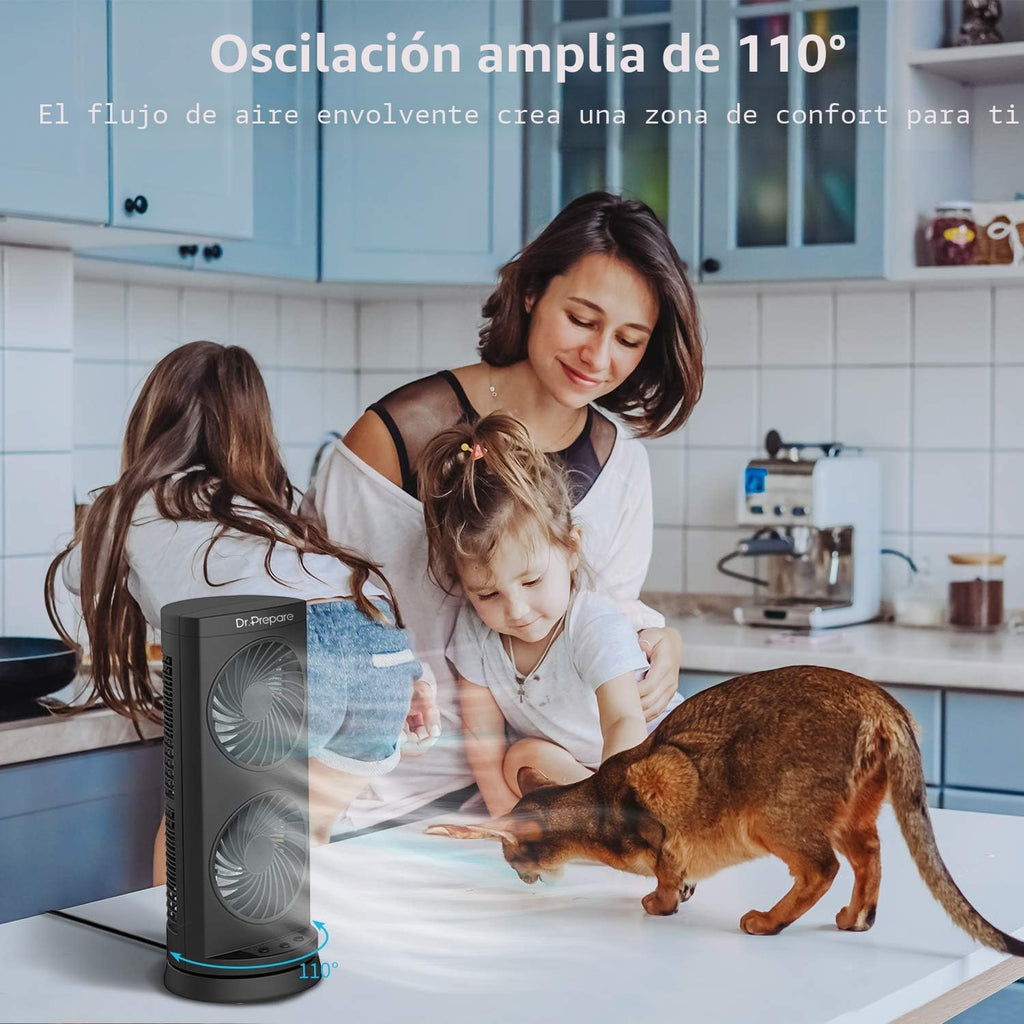 Dr. Prepare Ventilador oscilante de torre, ventilador de escritorio...