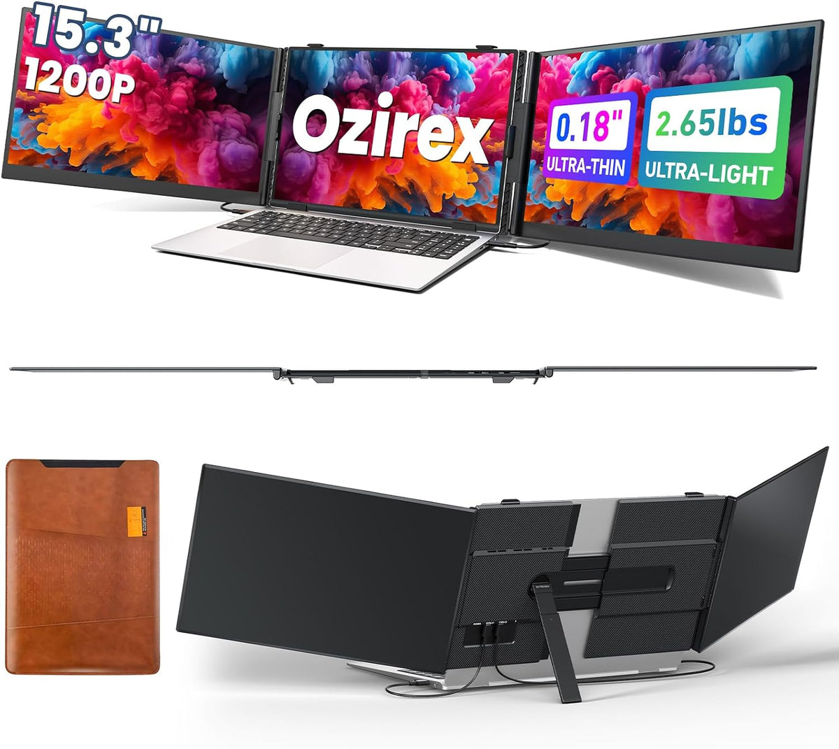 Ozirex Extensor de pantalla para laptop de 15.3 pulgadas, monitor p...