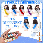 Bememo 10 piezas de mini figuras de Jesús de goma con banda de Love You, populares