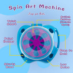 Wings Giant Spin Art Machine de velocidad variable, funciona con pilas, hilandero de pintura con protector de salpicaduras, pintura lavable, kit de arte giratorio, tarjeta de diseño artístico, juguetes de tronco, artes y manualidades para niños, niñas y n