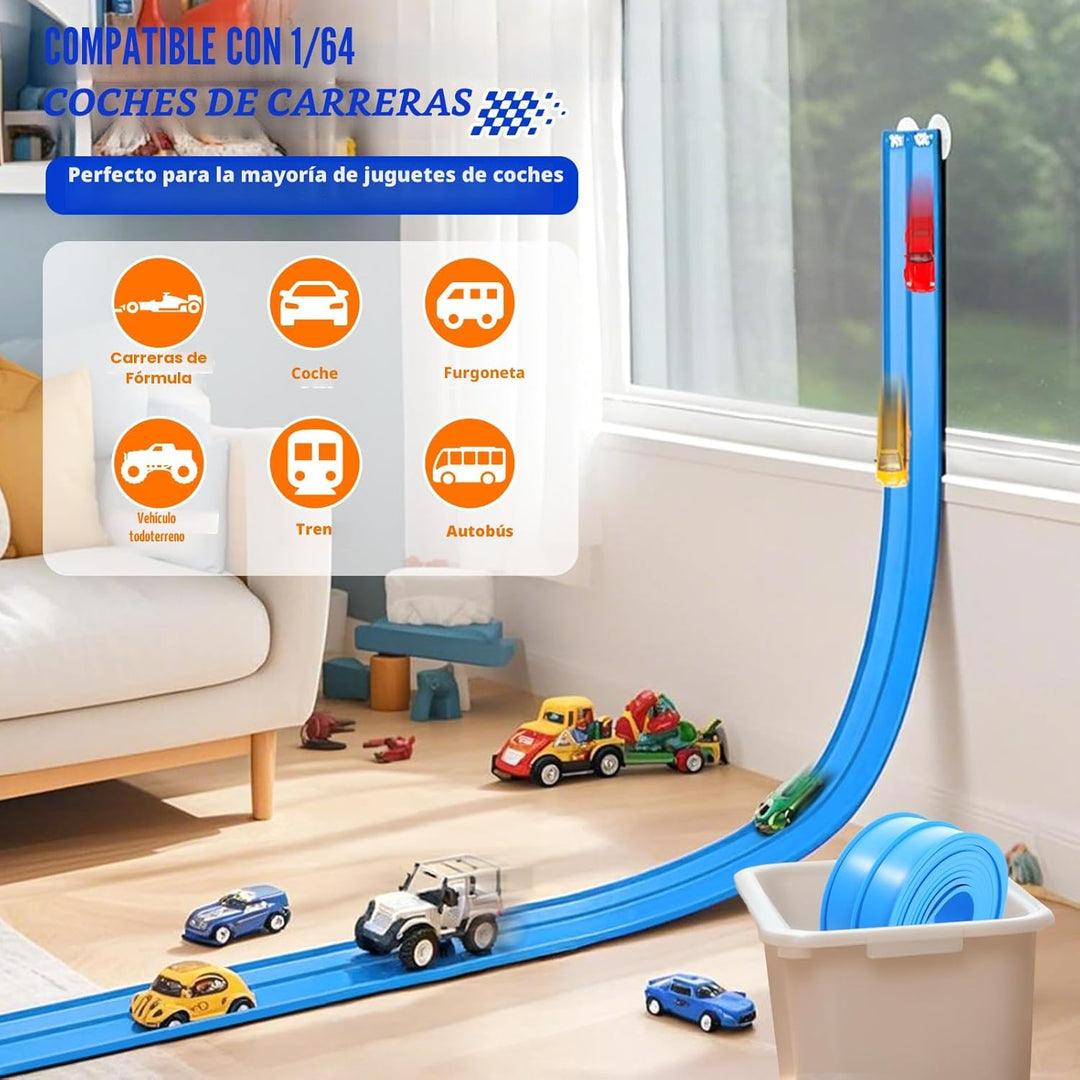 Juguetes flexibles de pista de carreras para niños: pista de rampa...