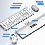 Combo de teclado y mouse inalámbricos, teclado y mouse de tamaño co...