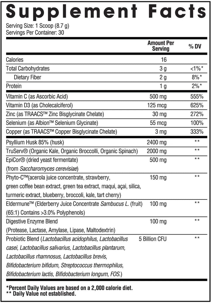 Arms Race Nutrition Immunity Greens Superalimento verde y mezcla de...