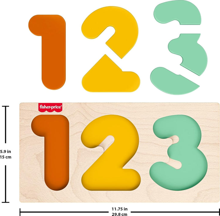 Fisher-Price Juguete Montessori de madera 1-2-3