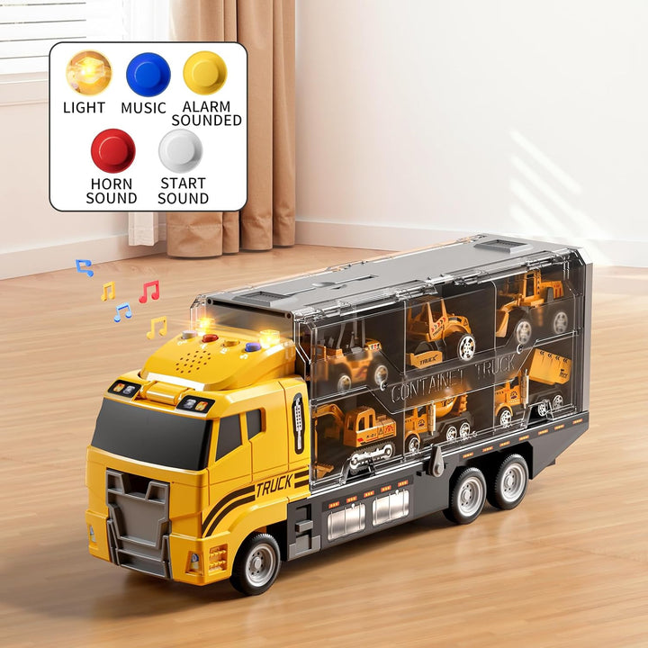NIPLOOOW - Juego de vehículos de construcción para niños, camión de...