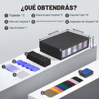 ZLCA Tarjetero/caja de almacenamiento para cartas de 5 filas con asa, caja de almacenamiento MTG