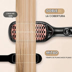 OHUP Cepillo alisador de cabello negro, cepillo alisador y peine