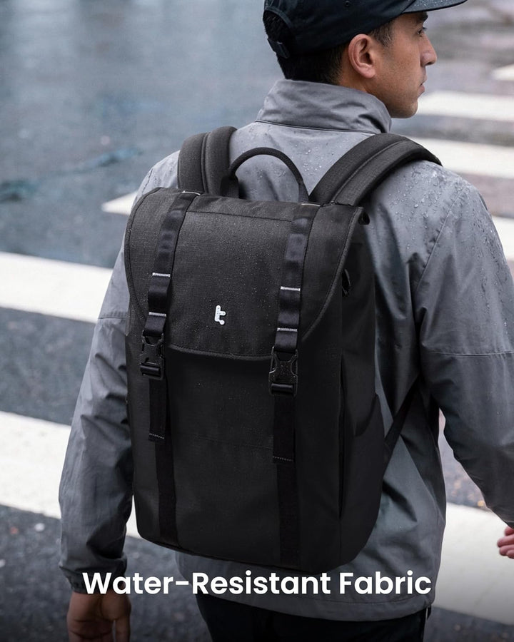 tomtoc Mochila para laptop con solapa, ligera, resistente al agua,...