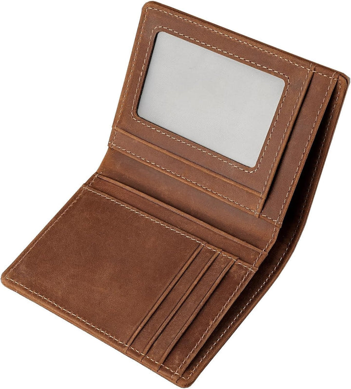 LnxLtw Billetera vertical plegable para hombre, diseño delgado de c...