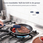 U-Taste Pinzas de Cocina para Cocinar, Resistencia al Calor de 600ºF, 3Pcs/Azul Medianoche