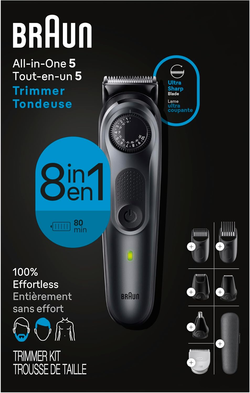 Braun Kit de estilo todo en uno Serie 5 5471, recortadora 8 en 1 pa...