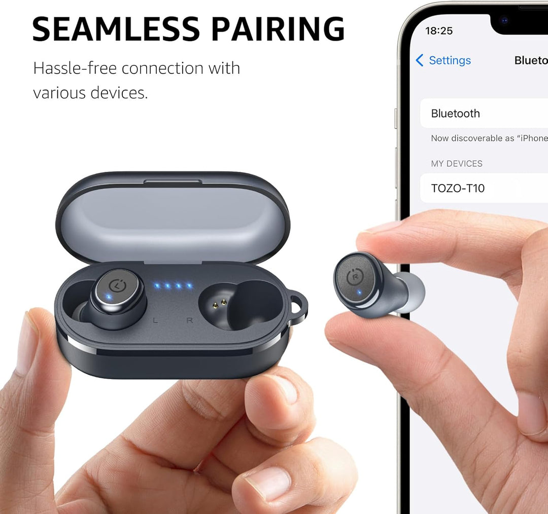 TOZO Auriculares Inalámbricos T10 Bluetooth 5.3, Aplicación para Pe...
