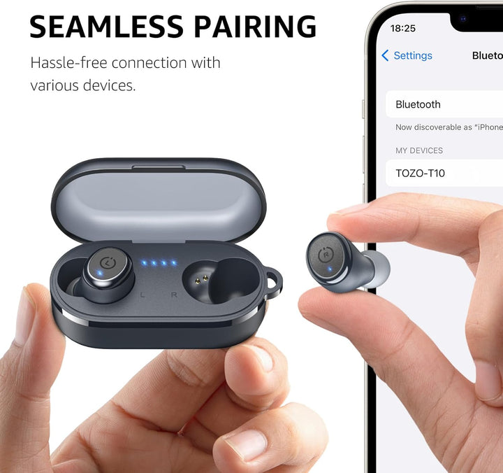 TOZO Auriculares Inalámbricos T10 Bluetooth 5.3, Aplicación para Pe...