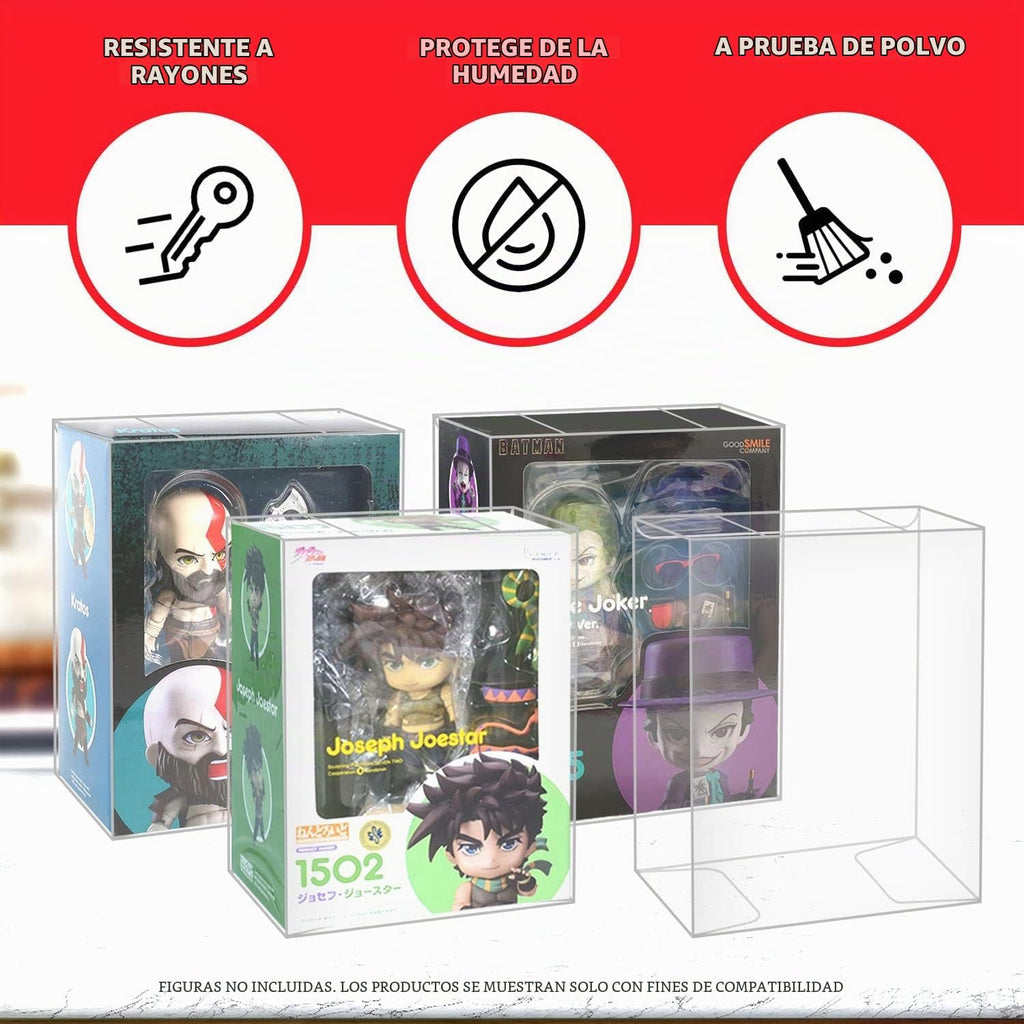 EVORETRO Funda protectora para figuras de acción de Nendoroid – Protector de caja de plástico transparente para buena sonrisa, Hololive, Jujutsu Kaisen, figuras de Kirby – Vitrina coleccionable a prueba de polvo para coleccionistas