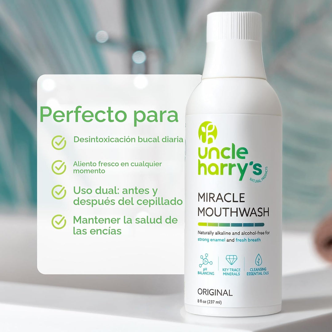 Uncle Harry's Enjuague Bucal Milagroso Alcalinizante Natural |...