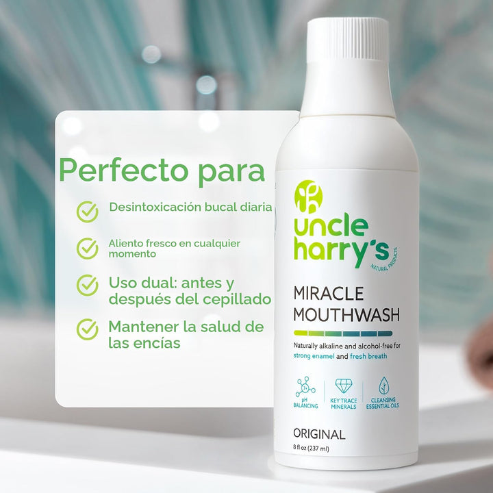 Uncle Harry's Enjuague Bucal Milagroso Alcalinizante Natural |...