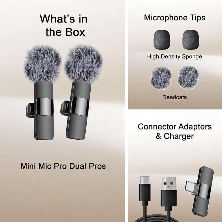 Mini Mic Pro Micrófono inalámbrico para iPhone, iPad, Android, micr...