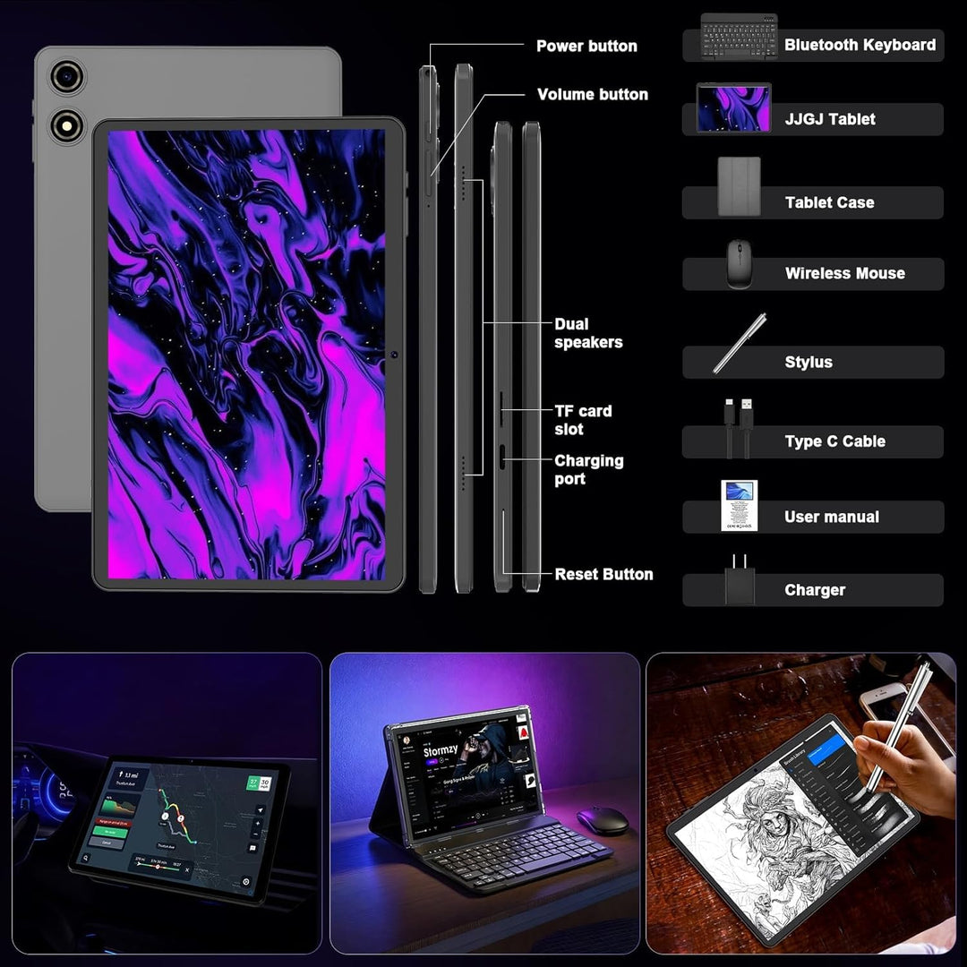 Tablet Android de 10 pulgadas, tableta Android 15 2026 con teclado,...
