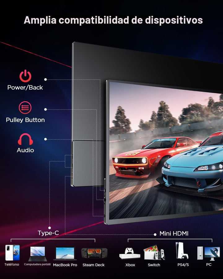UPERFECT Monitor portátil para juegos 2K 120Hz, 16" 2560x1600 Q...