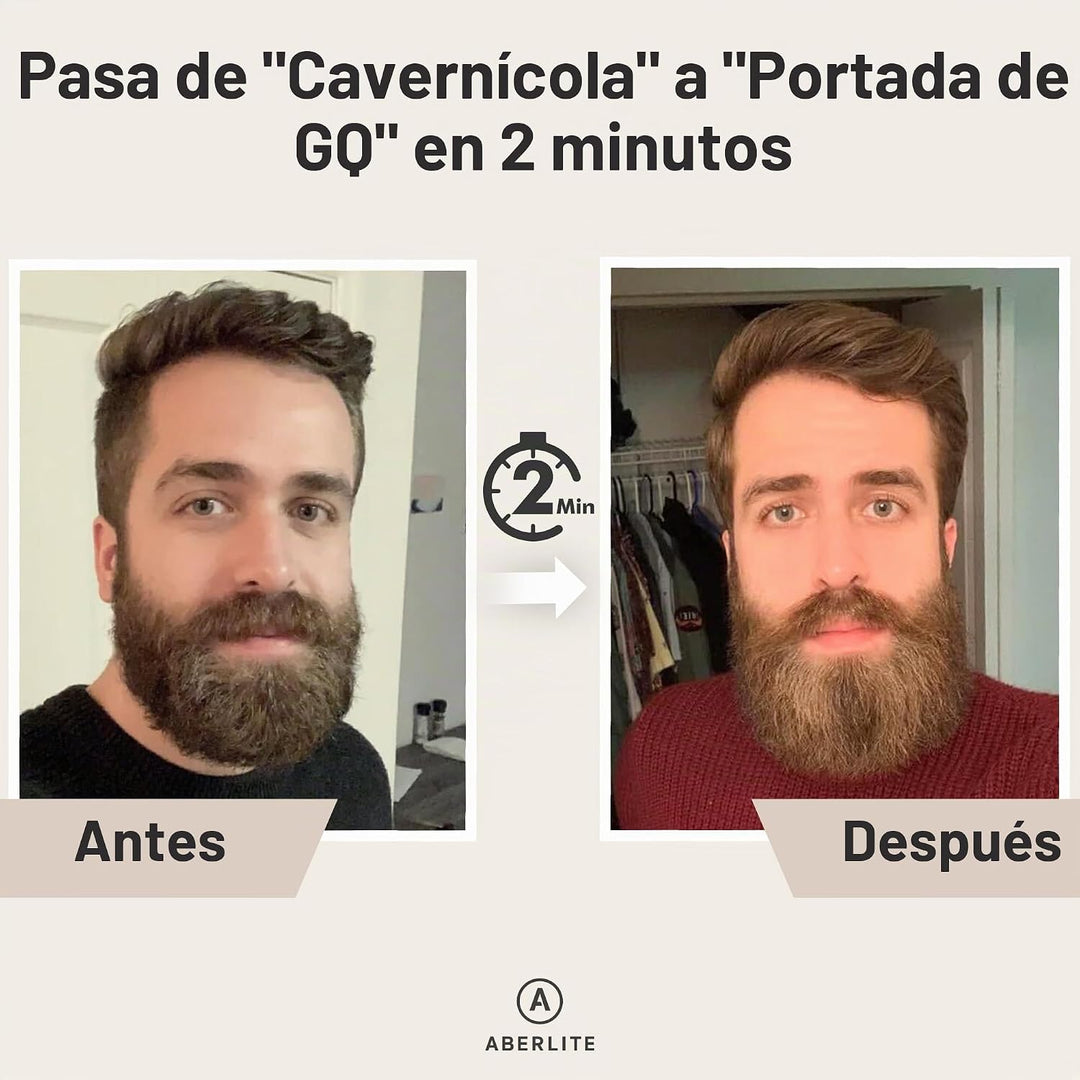 Aberlite Alisador delgado para barba y cabello, peine antiquemadura...