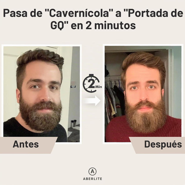 Aberlite Alisador delgado para barba y cabello, peine antiquemadura...