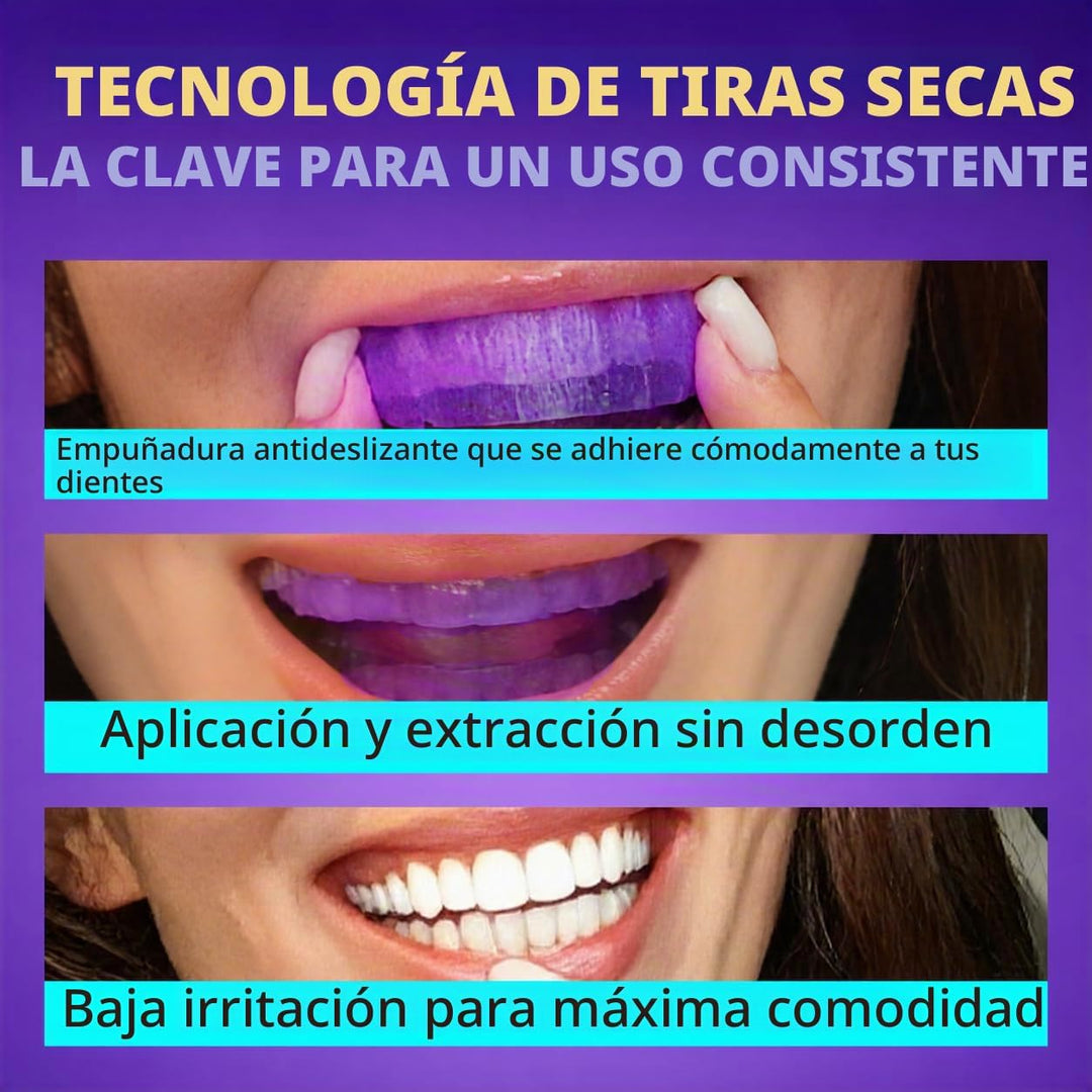 SAKYPRORAL Tiras blanqueadoras moradas, resultados de larga duració...