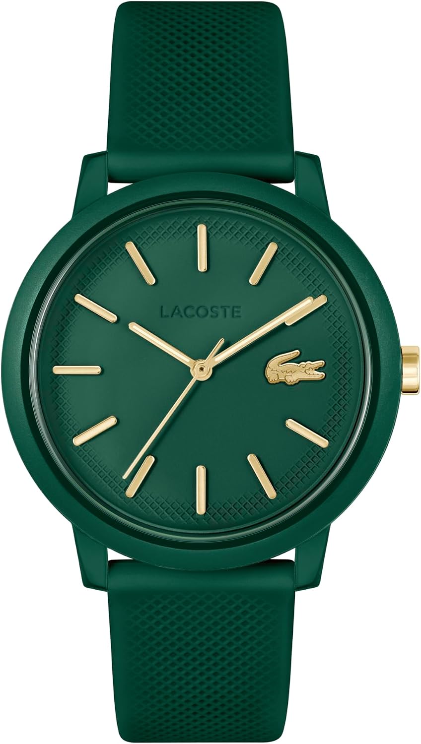Lacoste. Reloj de cuarzo para hombre 12.12 - 3 agujas analógico - Correa de silicona - Reloj deportivo - Regalo para él - 42 mm