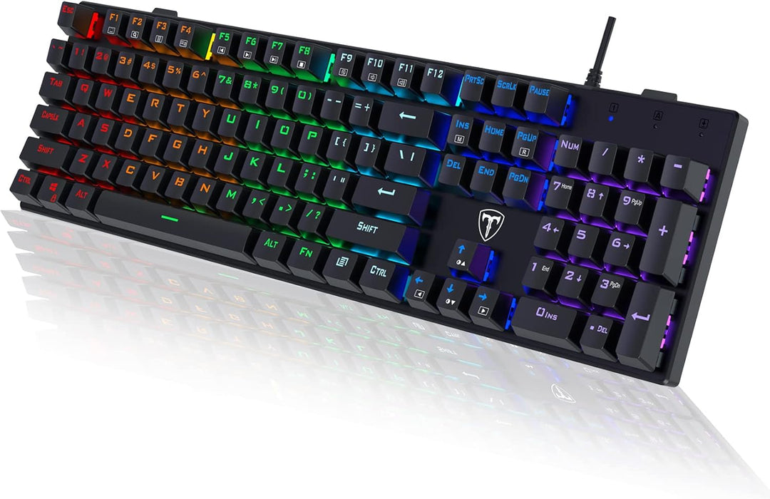 RisoPhy - Teclado mecánico para juegos, RGB 104 teclas, teclado USB...