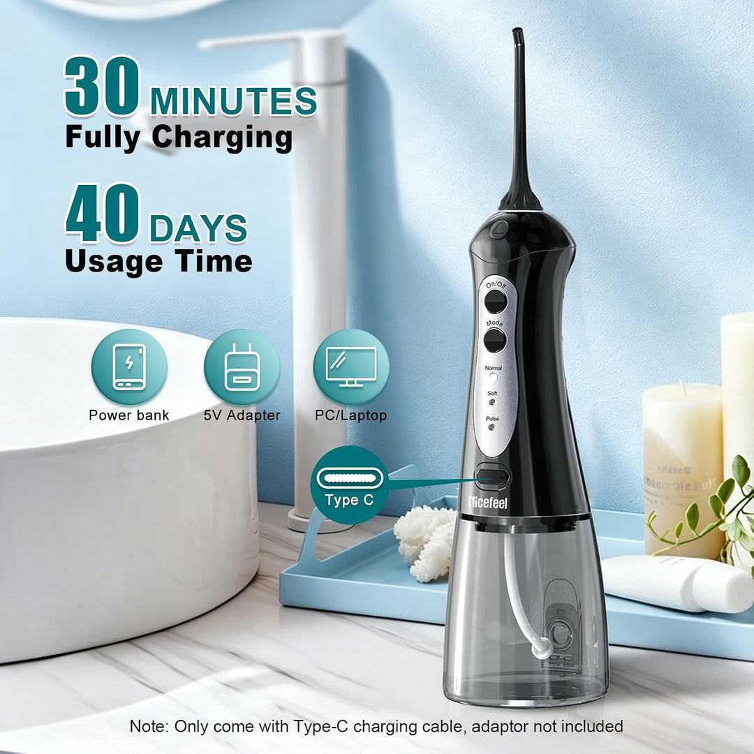 Nicefeel - Irrigador bucal inalámbrico de agua de 300ML, sin BPA, p...