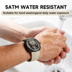 Reloj mecánico automático para hombre 1.693 in banda de silicona plateada