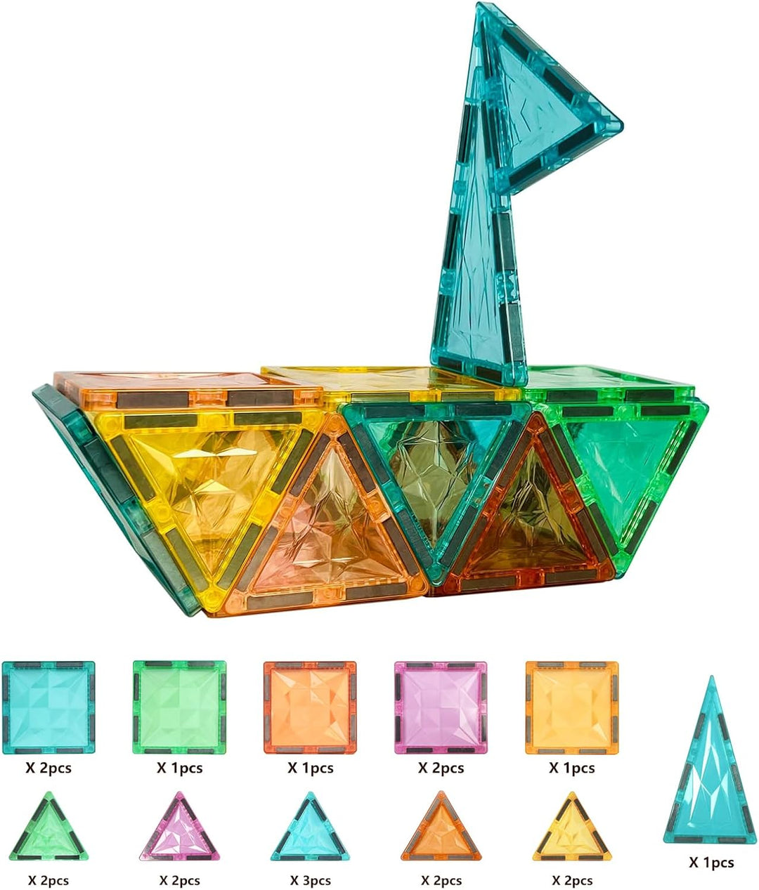 YRZtiles Juego de azulejos magnéticos de 100 piezas para niños, blo...