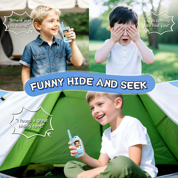Walkie Talkies de Video para Niños, Paquete de 2 Intercomunicadores...