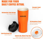 CHEERFUL GOAT Taza de viaje instantánea con forro de cerámica para café frío – Café de bolsillo especial 100% arábica, liofilizado para frescura, sin azúcar, sin aditivos, tapas dobles con tapa de
