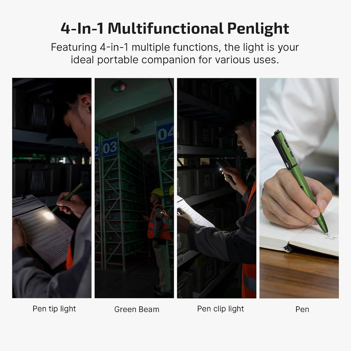 OLIGHT O'Pen 3 Pen Light, linterna EDC recargable USB-C, verde OD