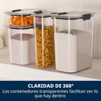 Rubbermaid Brilliance - Juego de recipientes de almacenamiento de alimentos de 14 piezas con cucharas herméticas sin BPA para organización de cocina y despensa