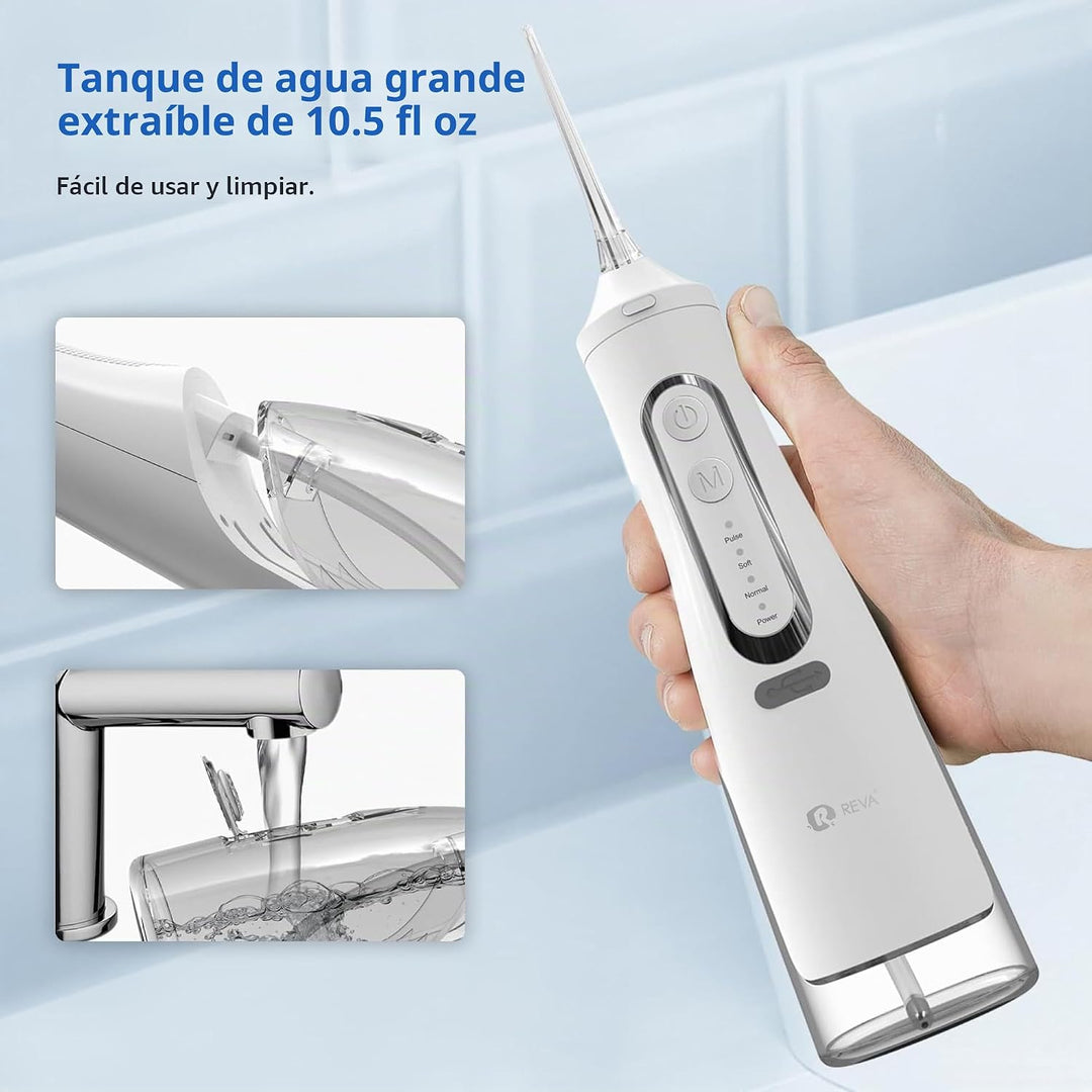 R REVA Irrigador dental inalámbrico para dientes, encías y aparatos...