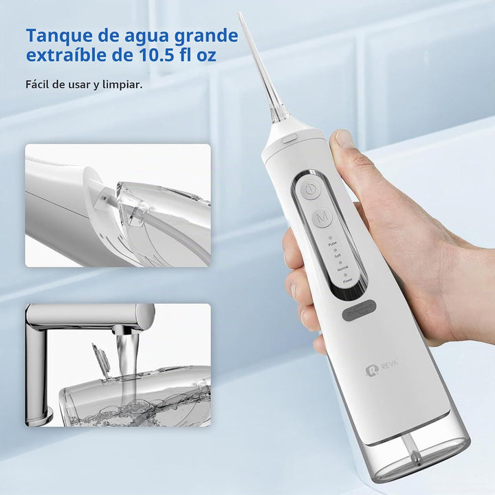 R REVA Irrigador dental inalámbrico para dientes, encías y aparatos...