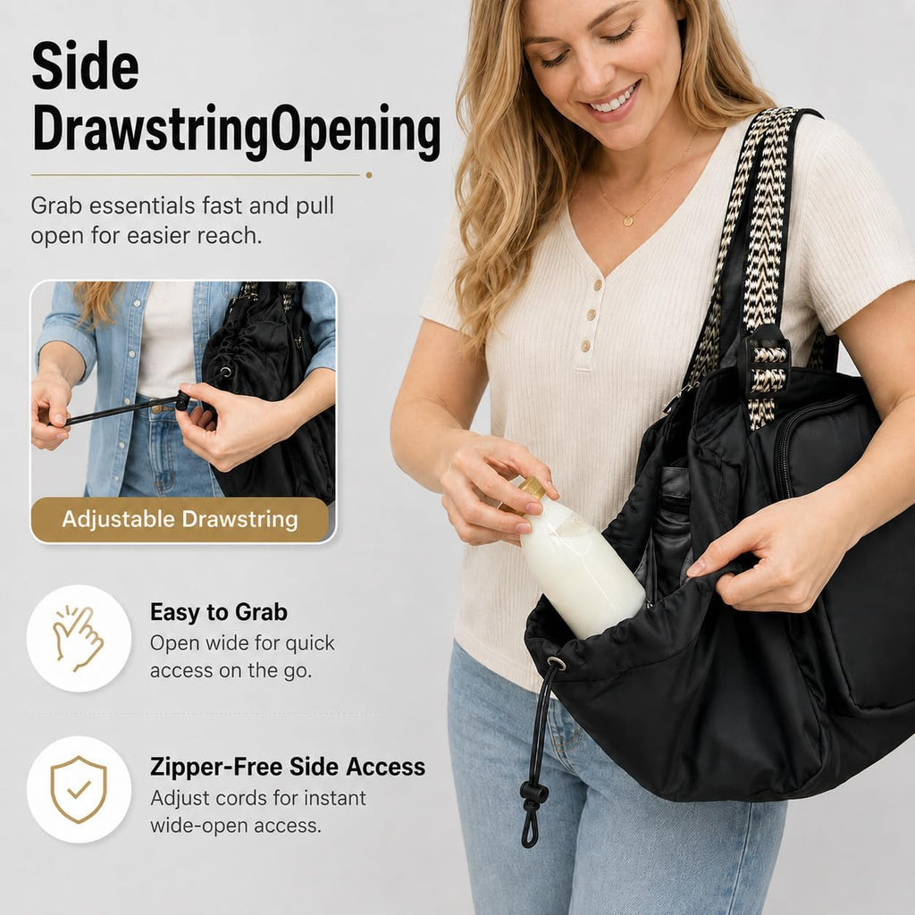Bolsa de uso diario para mujer, espaciosa bolsa de pañales con 16 bolsillos, bolsa de viaje duradera, elegante bolsa de hombro de trabajo