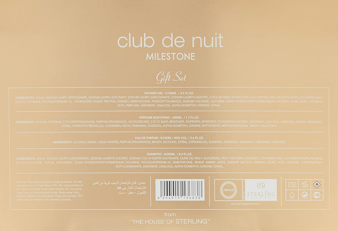 Armaf Club De Nuit Milestone - Juego de 4 piezas para hombre (Eau D...